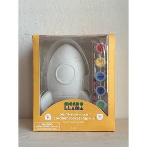 Mondo Llama Paint Your Own Ceramic Rocket Ship Kit Brand NEW Sealed